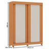 Guarda Roupa Toledo 2 Portas de Correr 100% Mdf C/pes Cinamomo Off White Fosco/fend La 131 - 3