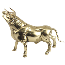 Estátua Touro Miura Em Latão Artesanal Brilha Como Ouro Touro da Sorte SAT - 3