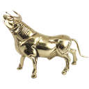 Ver imagem 3 de Estátua Touro Miura Em Latão Artesanal Brilha Como Ouro Touro da Sorte SAT