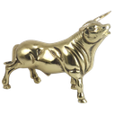 Ver imagem 1 de Estátua Touro Miura Em Latão Artesanal Brilha Como Ouro Touro da Sorte SAT