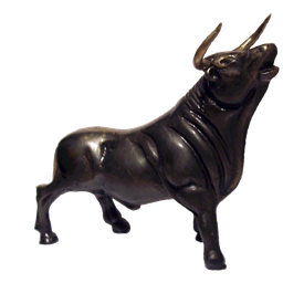 Estátua Touro Miura Em Latão Artesanal Brilha Como Ouro Touro da Sorte SAT - 4