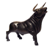 Estátua Touro Miura Em Latão Artesanal Brilha Como Ouro Touro da Sorte SAT - 4