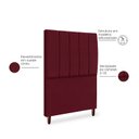 Ver imagem 3 de Cabeceira Cama Box Solteiro Queen Estofada Carla 100cm Suede:bordo