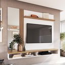 Ver imagem 4 de Rack Painel para Tv Sala 160cm Monaco Branco Noce - Arte Cas