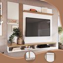 Ver imagem 2 de Rack Painel para Tv Sala 160cm Monaco Branco Noce - Arte Cas