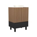 Ver imagem 1 de Gabinete para Banheiro Jessé com Pé de Chão 60cm Preto Venturi