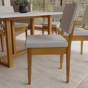 Ver imagem 2 de Kit 6 Cadeiras 100% Madeira Maciça Encosto e Assento Estofado Miami