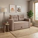 Ver mais imagens de Sofá Cama 2 Lugares Casal 1,50 Mts Bouclê Luma Matrix Cor:boucle Marrom