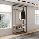 Ver imagem 1 de Closet Aberto com Regulagem Metal Estilo Industrial 1200x2200x450mm