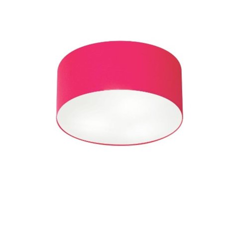 Plafon Cilíndrico Vivare Md-3010 Cúpula em Tecido 30x12cm - Bivolt - Rosa Pink - Bivolt