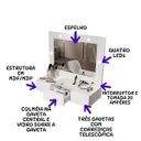 Ver imagem 3 de Penteadeira Camarim Suspensa Escrivaninha Espelho Led Sofia