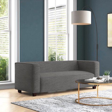 Sofá Namoradeira Amsterdam 1,40m Suede Cinza - Inova Decorações