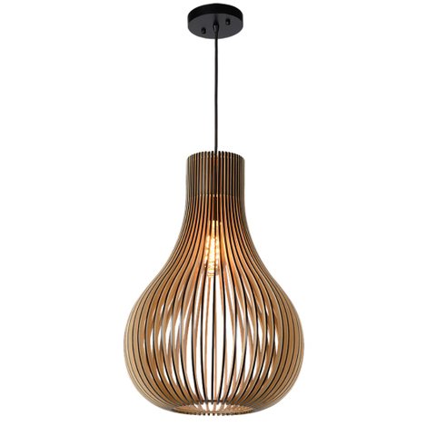 Luminária Teto tipo Pendente MADRI MDF Completa -:MDF CRU