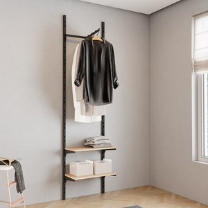 Closet Aberto Simples Cremalheira com Regulagem Metal Estilo Industrial 600x2200x350mm