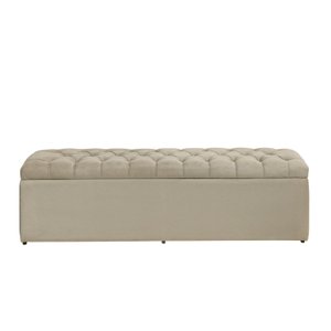 Calçadeira Baú Imperatriz 100 cm Suede Bege