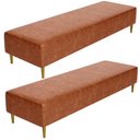 Ver imagem 1 de Kit 02 Puffs Decorativo Sala de Estar Bali W01 Pés Palito 210x60cm Couríssimo Camel - Lyam Decor