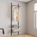 Ver imagem 1 de Closet Aberto Simples Cremalheira com Regulagem Metal Estilo Industrial 600x2200x350mm