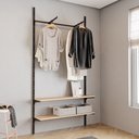 Ver imagem 1 de Closet Aberto Simples Cremalheira com Regulagem Metal Estilo Industrial 1200x2200x450mm