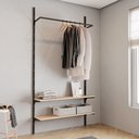 Ver imagem 1 de Closet Aberto Simples Cremalheira com Regulagem Metal Estilo Industrial 1200x2200x450mm