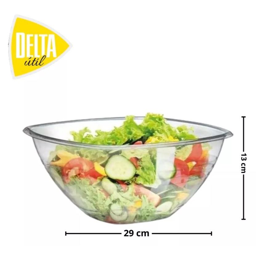 Saladeira Grande 4,5 L + Colher + Garfo de Salada Acrílico Conjunto para Salada Kit 3 Peças Top Cozi - 3