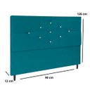 Ver imagem 3 de Cabeceira Solteiro 90cm Camboriú Suede Azul Tiffany e Frame