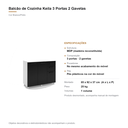Ver imagem 6 de Balcão de Cozinha Keila 3 Portas 2 Gavetas Branco Preto Formimóveis