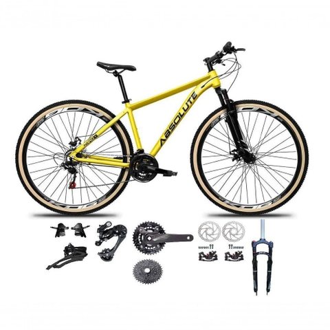 Bicicleta Aro 29 Absolute Nero 5 Kit 2x9 Gta Sunrun Freio Disco K7 Garfo C-trava Pneu C-faixa