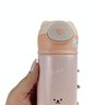 Garrafa Térmica Infantil Com Canudo 420mls Aço Inox Squeeze Escolar Tampa Ursinho Água Suco Rosa - 6