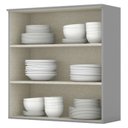 Ver imagem 4 de Armario Aereo 2 Portas Vidro Mdf 80 Cm Americana C366 Cinza Henn