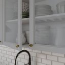 Ver imagem 6 de Armario Aereo 2 Portas Vidro Mdf 80 Cm Americana C366 Cinza Henn