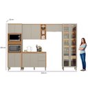 Ver imagem 3 de Cozinha Completa Modulada 5 Peças com Torre Quente e Cristaleira Allure Marrom/Jequitibá/Gris Fosco