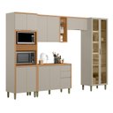 Ver imagem 6 de Cozinha Completa Modulada 5 Peças com Torre Quente e Cristaleira Allure Marrom/Jequitibá/Gris Fosco
