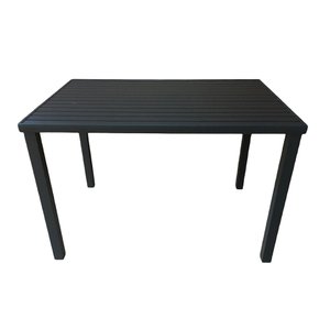 Mesa Tampo Ripado Retangular 1.40x0.80m Alumínio Preta