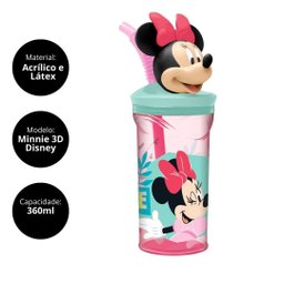 Kit Refeição Infantil Minnie Disney 6 Peças Prato, Tigela, Copo 3d e Talheres - Tuut - 9