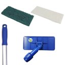 Ver imagem 1 de Kit Lt Suporte Limpa Tudo para Limpeza de Cantos + Cabo 1.4 Metros Ergonômico + Fibra Verde Multiuso