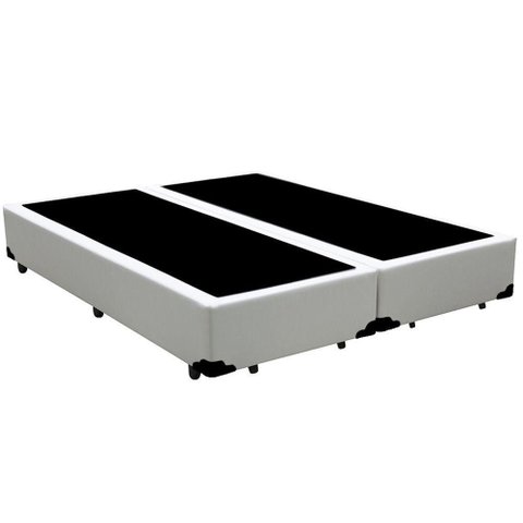 Cama Box Blindado Casal Bipartido Extremo Reforçado Principe Das Camas Sintético Branco 138x188x40