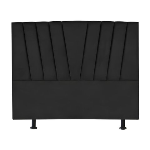 Cabeceira Estofada Cama Casal Queen Size 160 Cm Louise Linho:preto