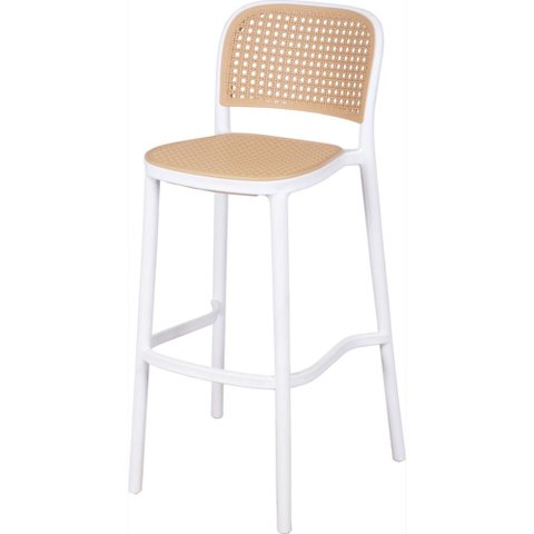 Banqueta Amis Palha Sextavada com Estrutura Polipropileno Branco 104 Cm - 74410