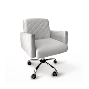 Poltrona Decorativa Giratória Juliana Veludo Mq Decor - Cinza Claro