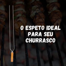 Espetos Churrasco Kit 2 Para Churrasqueira Cabo De Madeira - 5