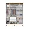 Guarda Roupa Solteiro 05 Portas 01 Basculante 02 Gavetas B58 Briz Off White Com Nature - 3