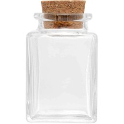 6 Mini Potes de Vidro Porta Temperos com Tampa de Rolha Lembrancinha Quadrados Lyor - 3