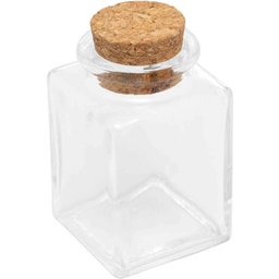 6 Mini Potes de Vidro Porta Temperos com Tampa de Rolha Lembrancinha Quadrados Lyor - 5