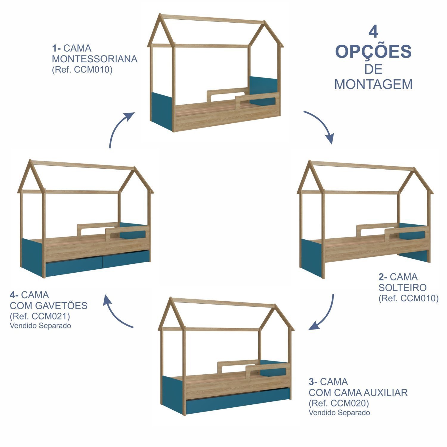 Cama Infantil Montessoriana com Cama Auxiliar - 6