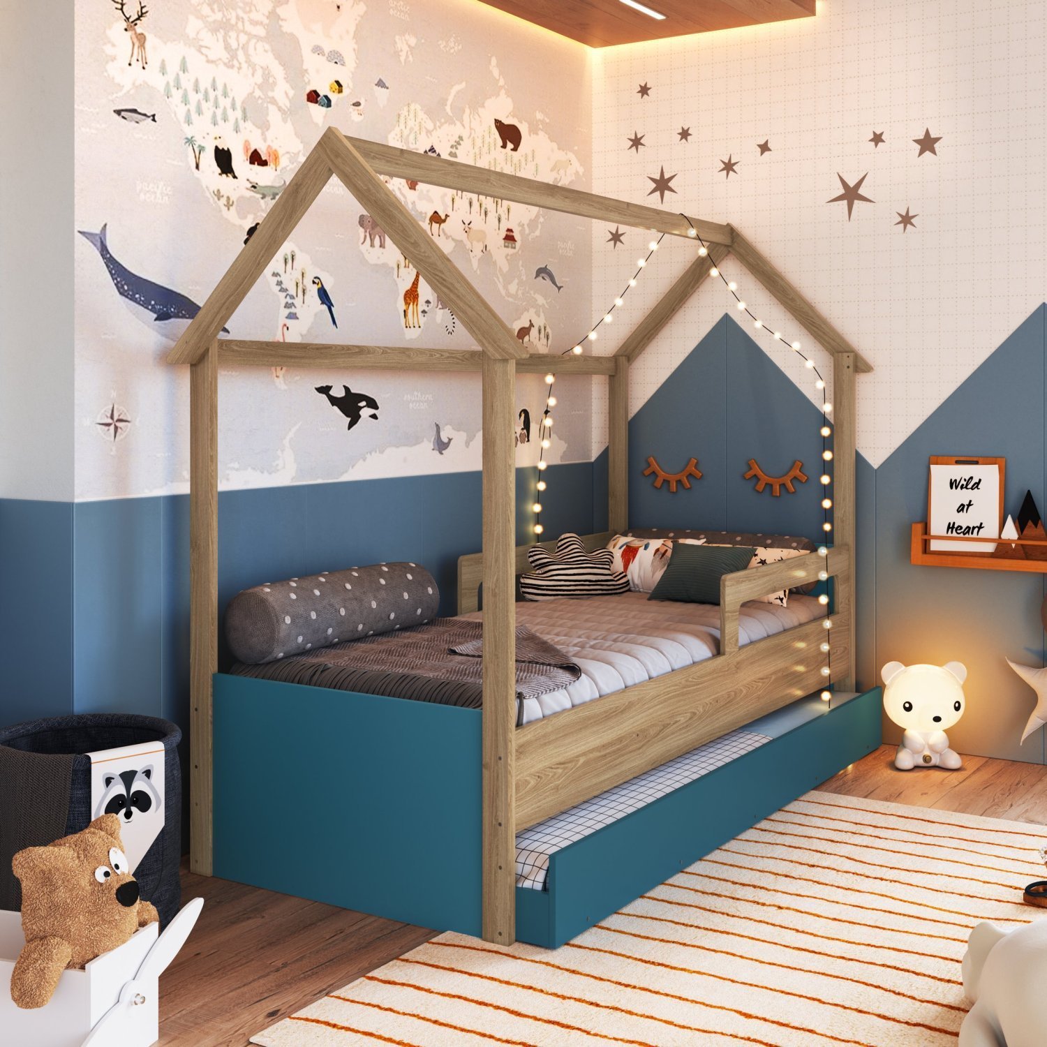 Cama Infantil Montessoriana com Cama Auxiliar - 2