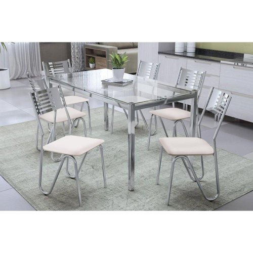 Conjunto de Mesa com 4 Cadeiras Preto Reno com Nápolis Kappesberg