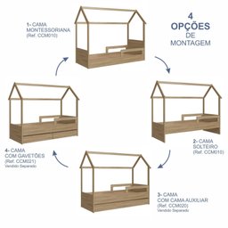 Cama Infantil Montessoriana com Cama Auxiliar - 6