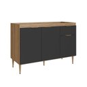 Ver imagem 4 de Armário Balcão 3 Portas 1 Gaveta 120cm Veneza Modulada Cinza/Mel/Grafite