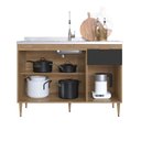 Ver imagem 3 de Armário Balcão 3 Portas 1 Gaveta 120cm Veneza Modulada