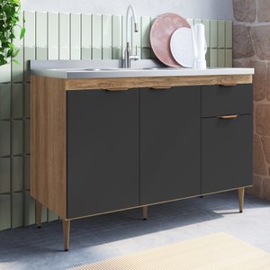 Armário Balcão 3 Portas 1 Gaveta 120cm Veneza Modulada